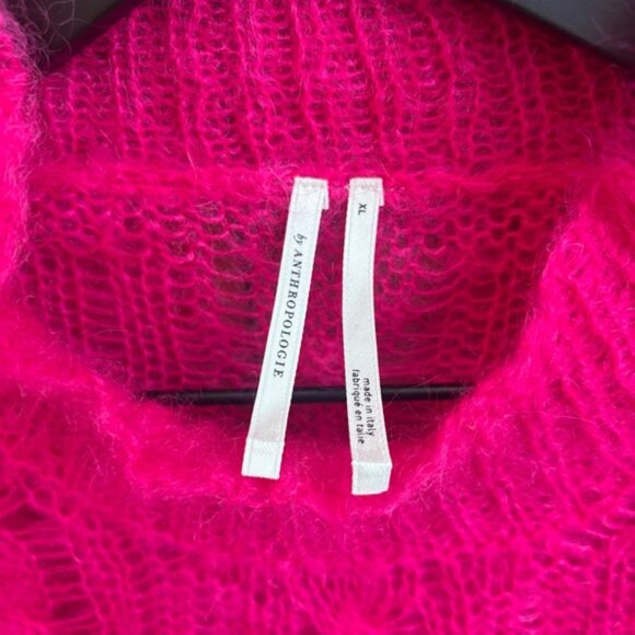 Anthropologie fuchsia mock neck with short sleeves sweater, Size XL - Picture 5 of 11